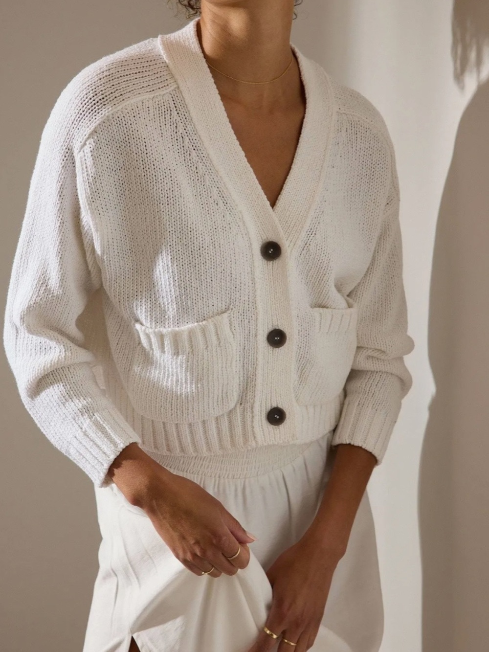 Brochure Walker Cropped Cotton Cardigan